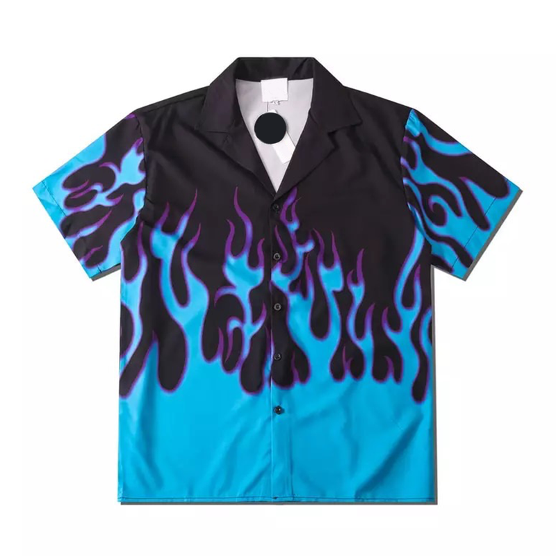BLUE FLAME REVERE BUTTON UP